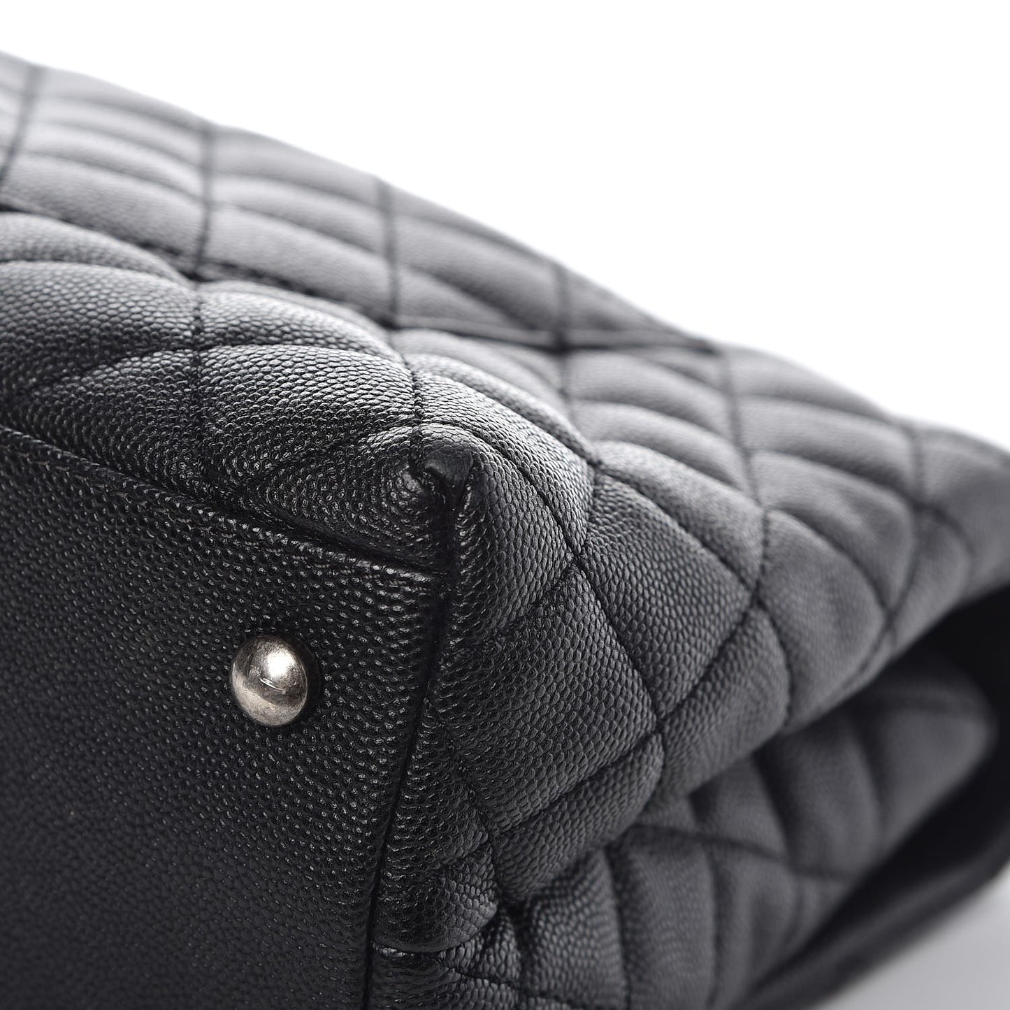 Caviar Lizard Quilted Small Coco Handle Flap Black