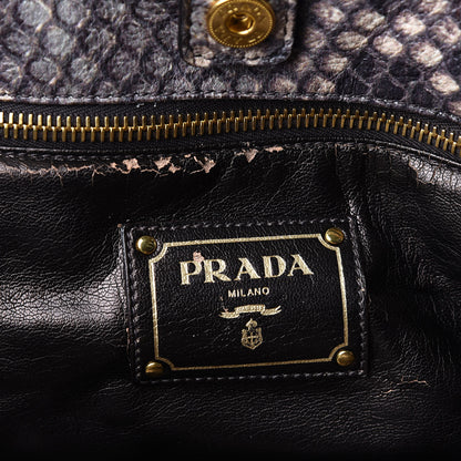 Prada Cervo Lux Snakeskin Print Shopping Bag Naturale 5 of 15