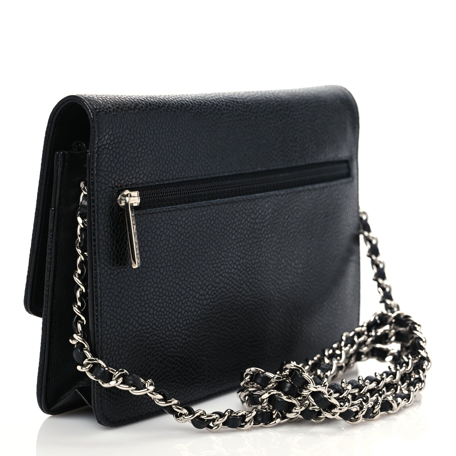 Chanel Caviar Timeless CC Wallet On Chain WOC Black 3 of 9