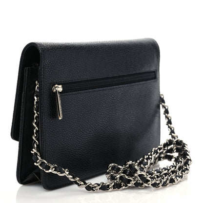 Chanel Caviar Timeless CC Wallet On Chain WOC Black 3 of 9