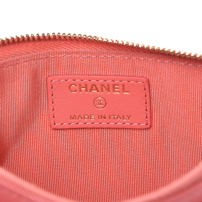 Chanel Iridescent Caviar Quilted Classic Zip Pouch Pink 6 of 7