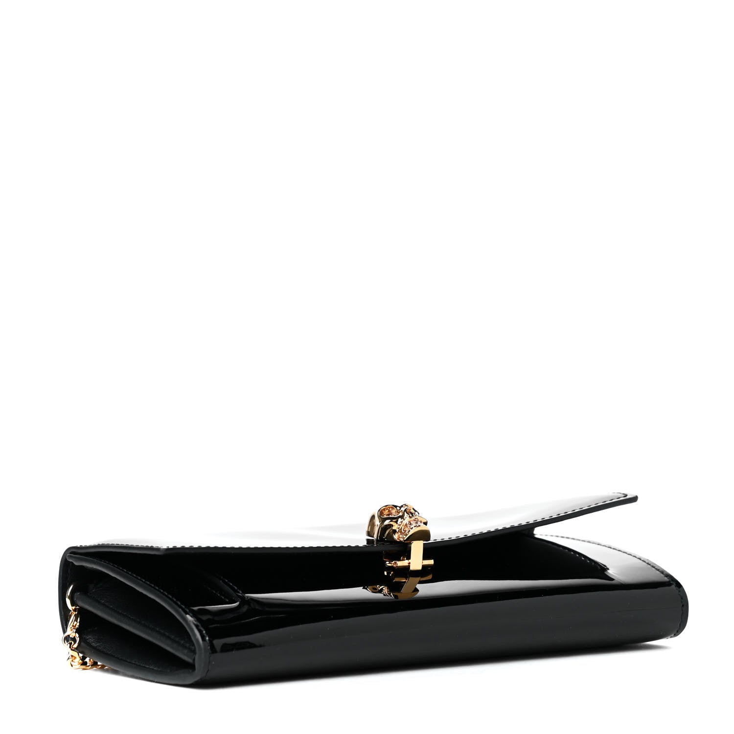 Alexander McQueen Patent Skull Wallet on Chain Black 8 of 11