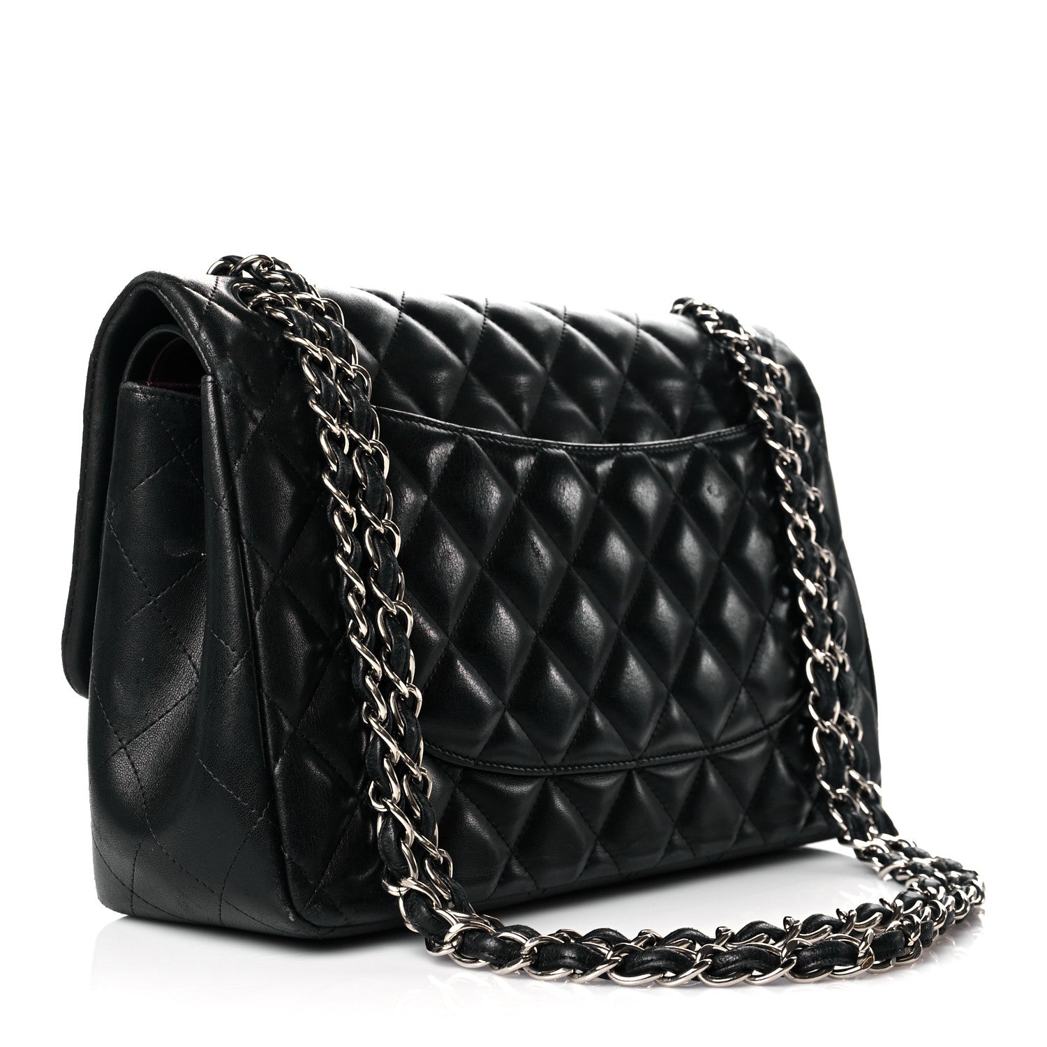 Chanel Lambskin Quilted Jumbo Double Flap Black 3 of 17
