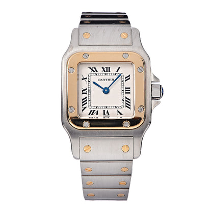 Cartier Stainless Steel 18K Yellow Gold 24mm Santos De Cartier Galbee Quartz Watch 1 of 7