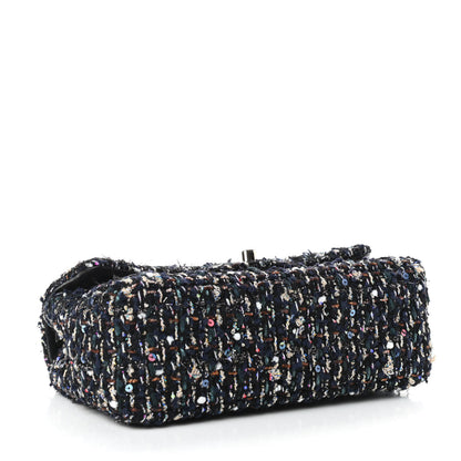 Chanel Glittered Tweed Quilted Mini Rectangular Flap Navy Blue Mulitcolor 4 of 11