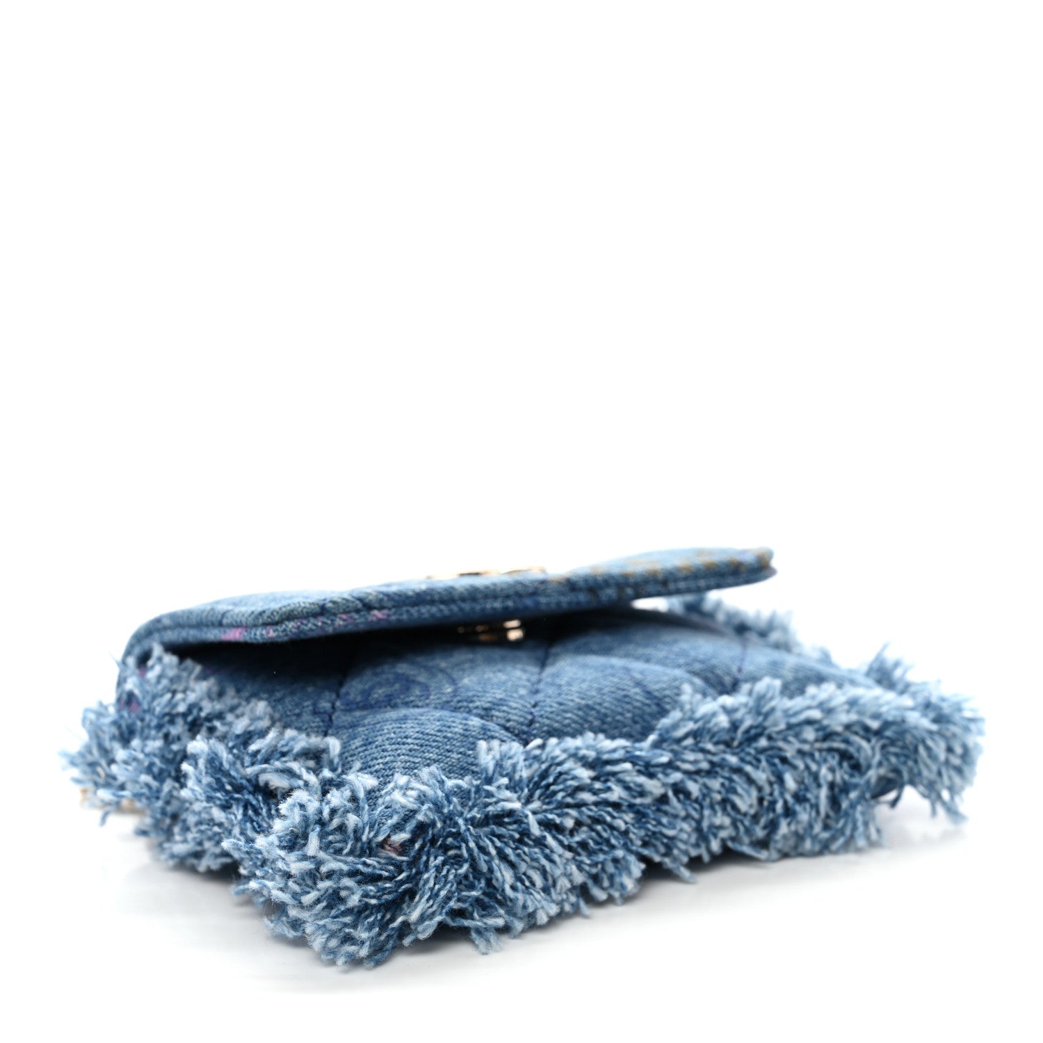 Chanel Denim Quilted Denim Mood Clutch With Chain Blue Multicolor 4 of 10