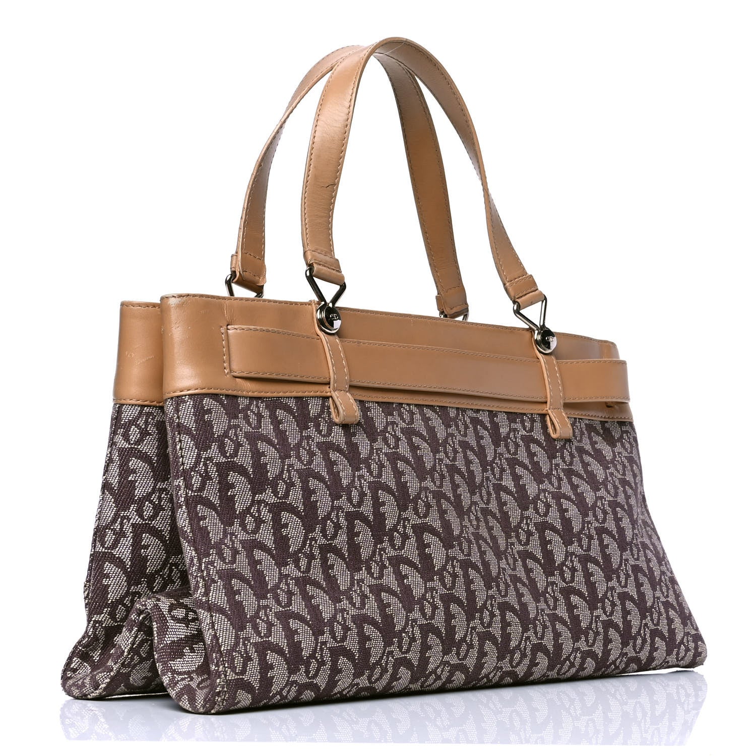 Christian Dior Monogram Shoulder Bag Brown Beige 2 of 7
