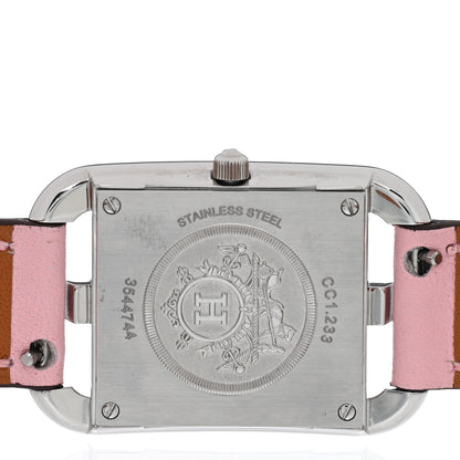 Hermes Stainless Steel Swift Diamond Pink Sapphire Mother of Pearl 23mm Cape Cod Quartz Watch Rose Sakura 4 of 5