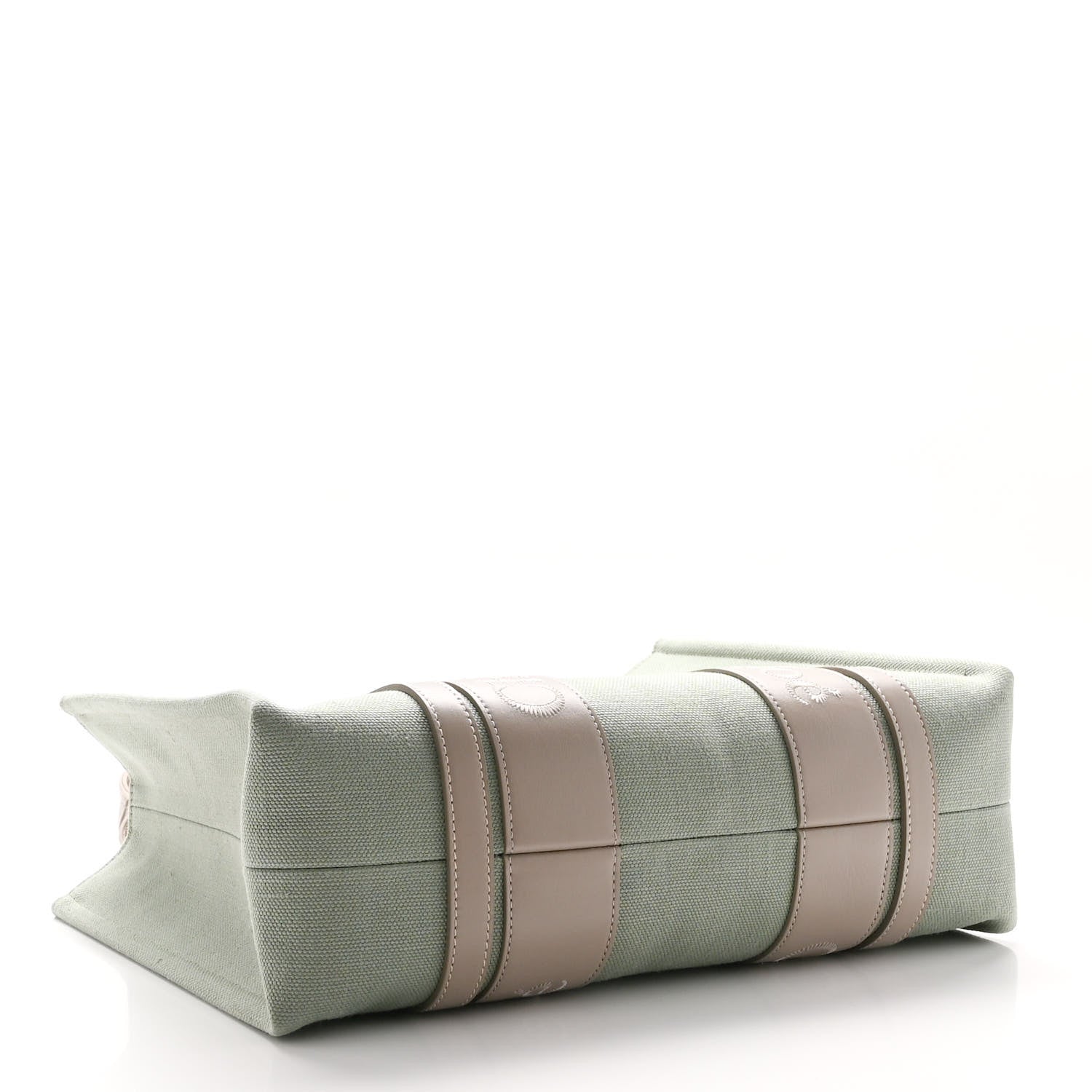 Chloe Linen Calfskin Medium Woody Ribbon Tote Warm Green 3 of 8