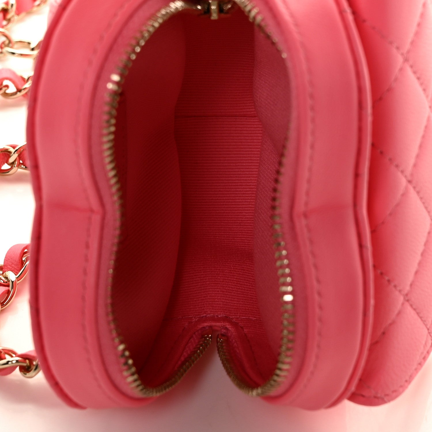 Chanel Lambskin Quilted CC In Love Heart Waist Belt Bag With Chain Pink 5 of 13