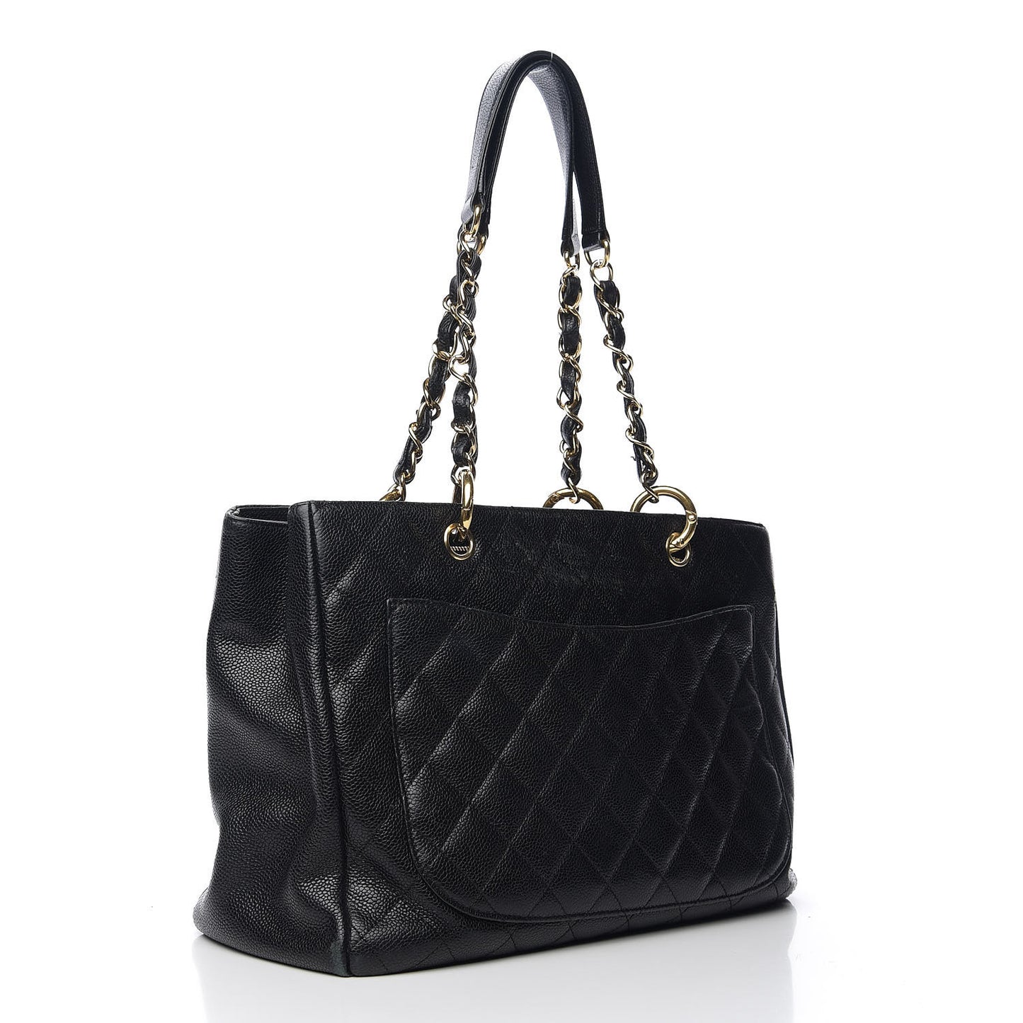 Caviar Quilted Grand Shopping Tote GST Black