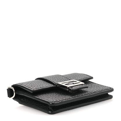 Fendi Cuoio Romano Micro Flat Baguette Black 4 of 12