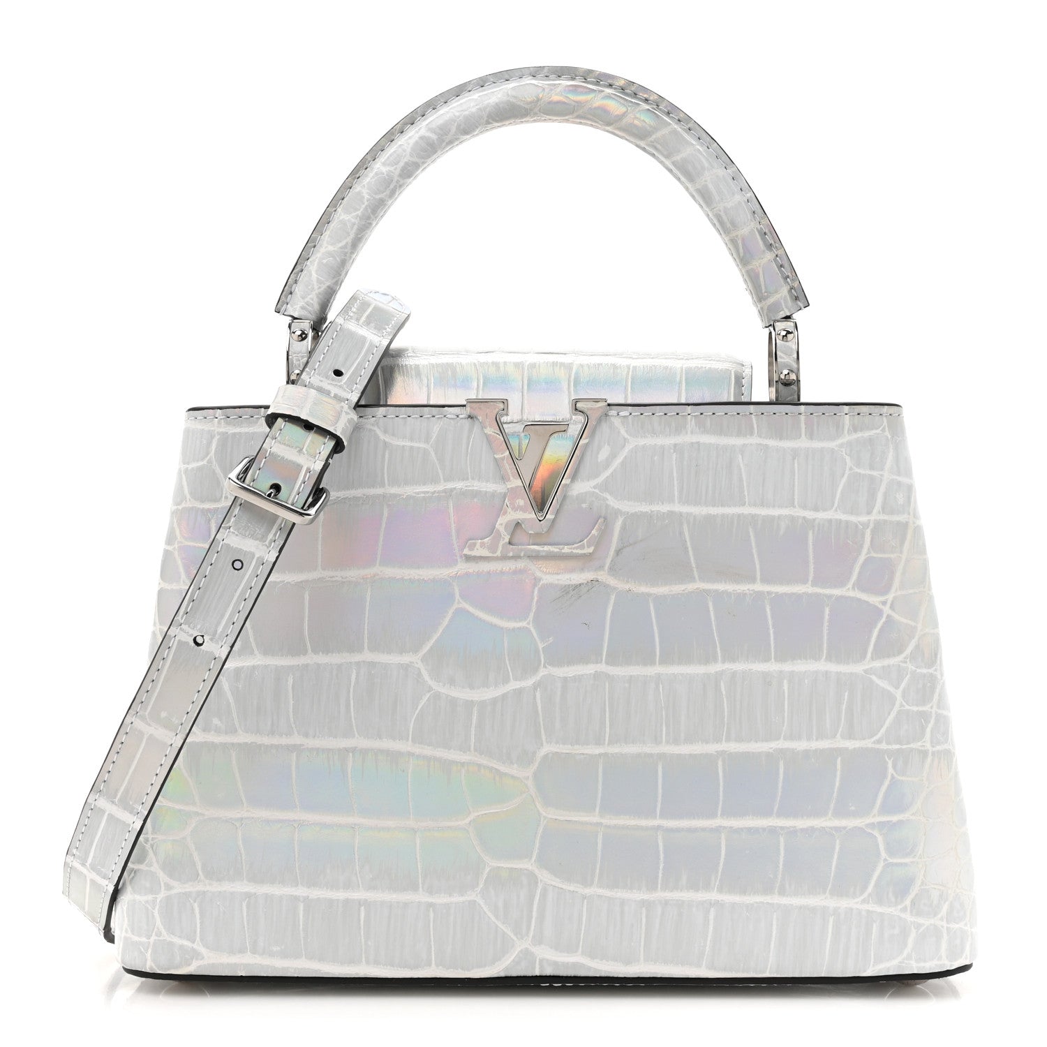 Louis Vuitton Iridescent Alligator Capucines BB Silver 1 of 14