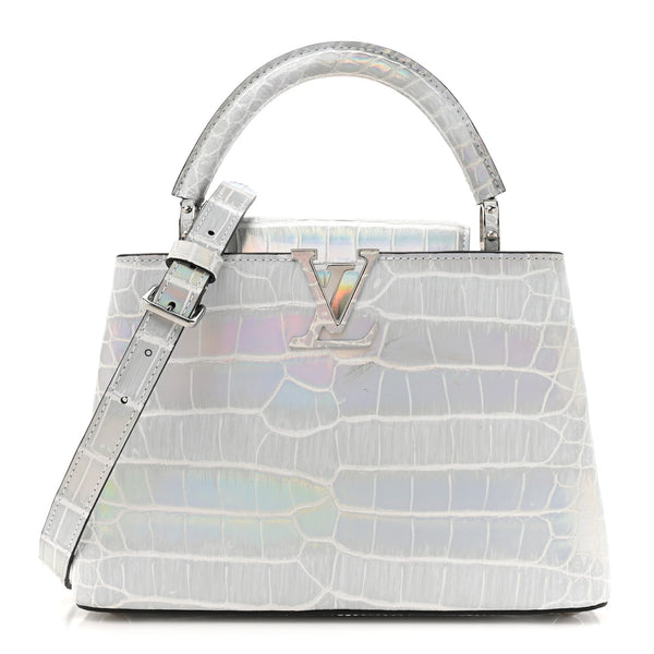 Louis Vuitton Iridescent Alligator Capucines BB Silver 1601145