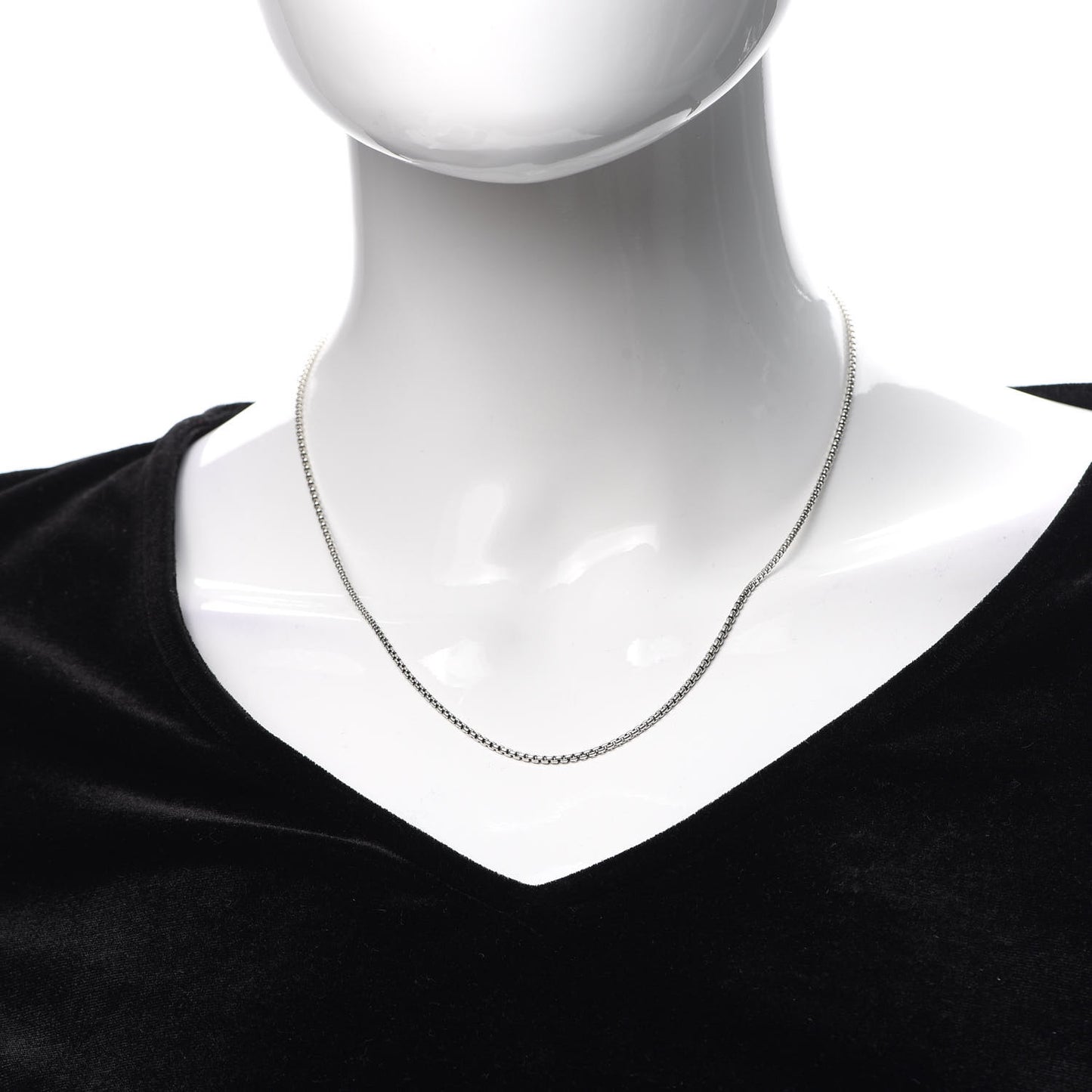 Sterling Silver 14K Yellow Gold 1.7mm Baby Box Chain Necklace 18"