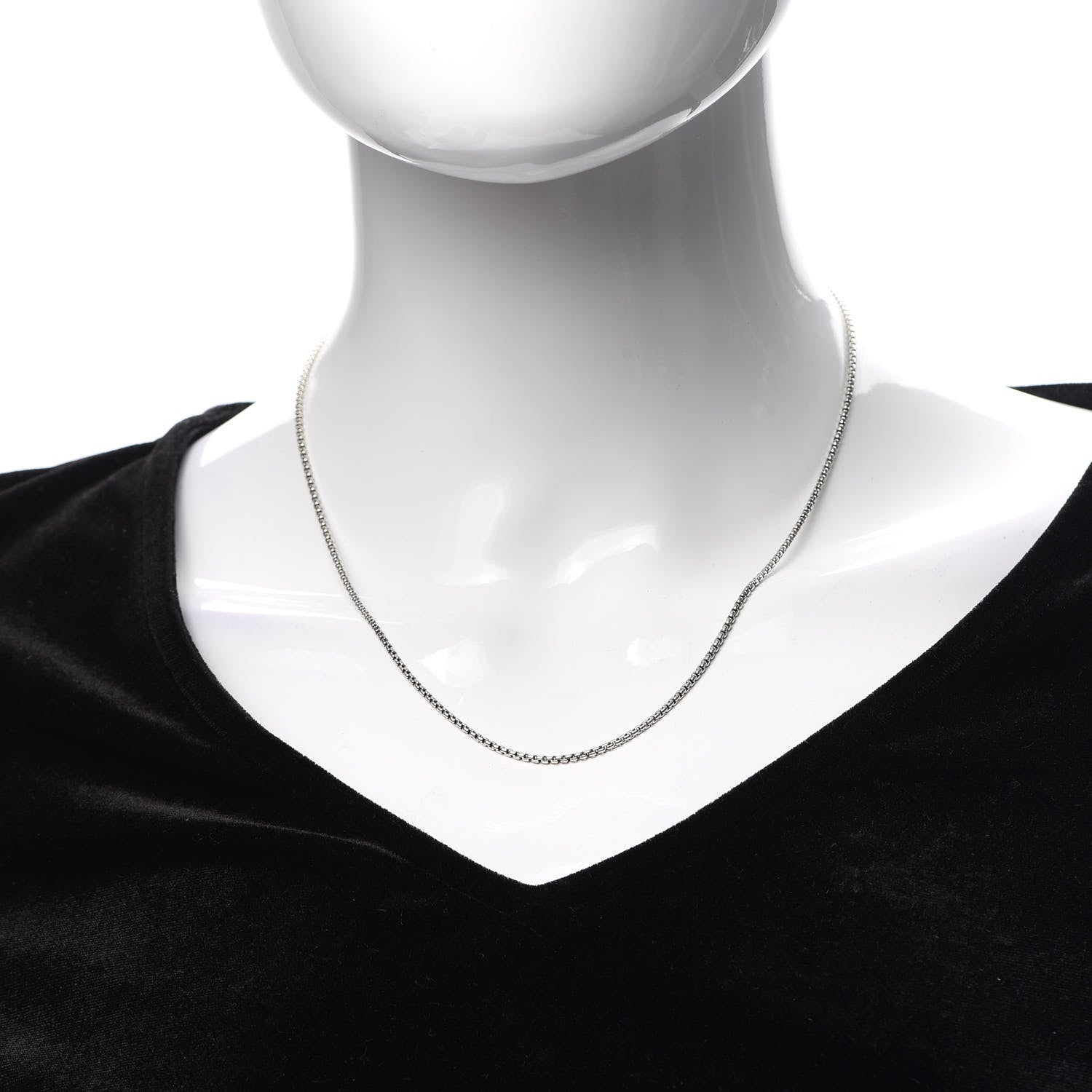 David Yurman Sterling Silver 14K Yellow Gold 1.7mm Baby Box Chain Necklace 18" 2 of 5