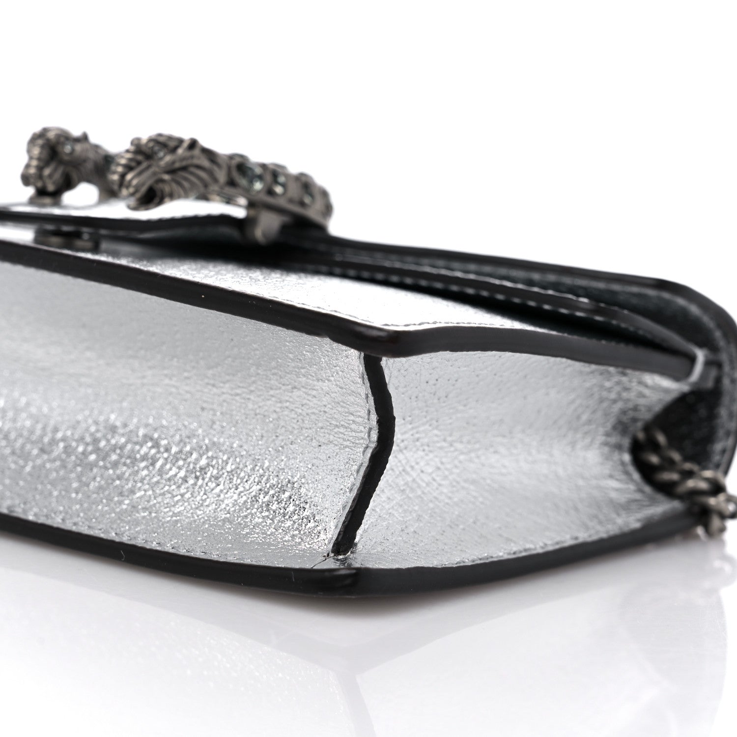 Gucci Metallic Calfskin Super Mini Dionysus Shoulder Bag Silver 8 of 8