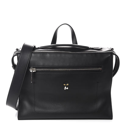 Fendi Calfskin Monster Eyes Lui Urban Briefcase Black 1 of 10
