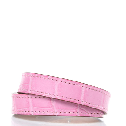 Hermes Matte Alligator Kelly Double Tour Bracelet T2 5P Pink 3 of 6