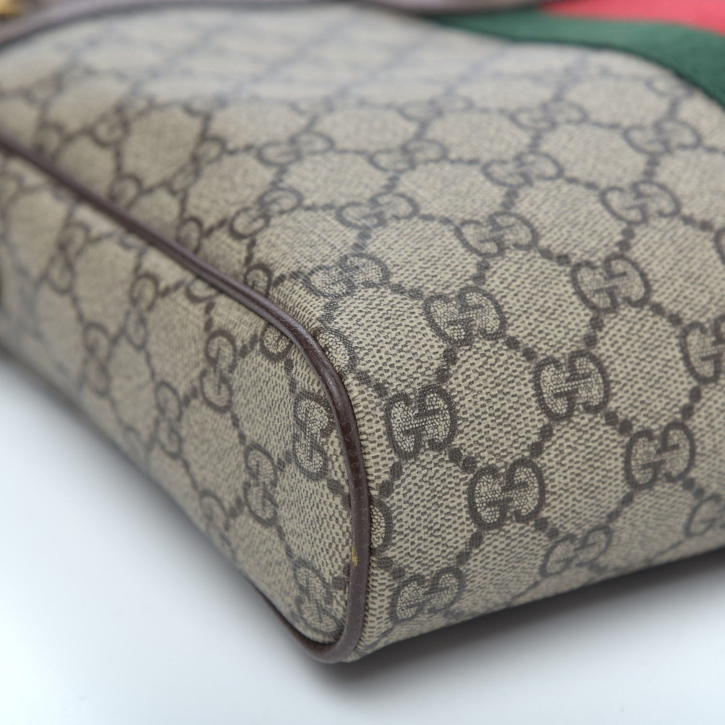 GG Supreme Monogram Web Medium Ophidia Messenger Bag Brown