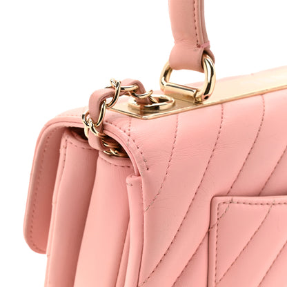 Chanel Lambskin Chevron Quilted Small Trendy CC Dual Handle Flap Bag Light Pink 13 of 14