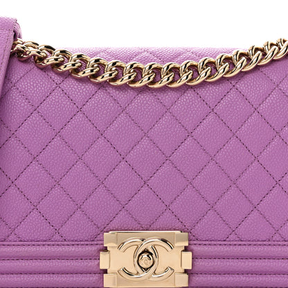 Chanel Caviar Quilted Medium Boy Flap Purple 8 of 10