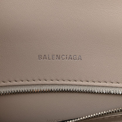 Balenciaga Shiny Calfskin Crocodile Embossed Small Hourglass Top Handle Bag Cold Beige 6 of 10