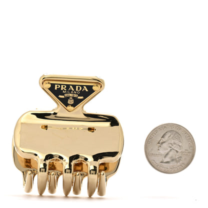 Prada Metal Triangle Mini Hair Clip Gold 2 of 4