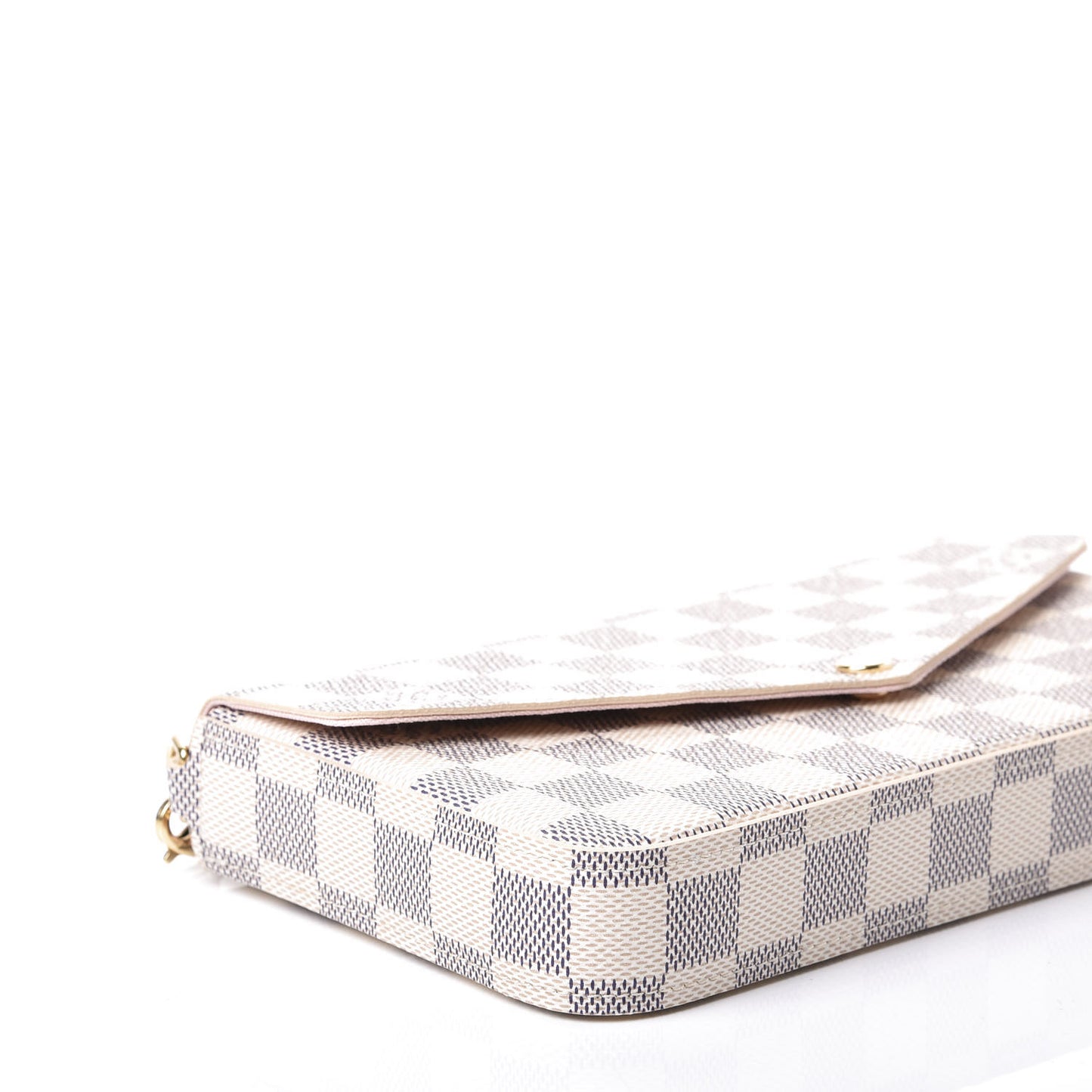 Damier Azur Pochette Felicie Chain Wallet Rose Ballerine
