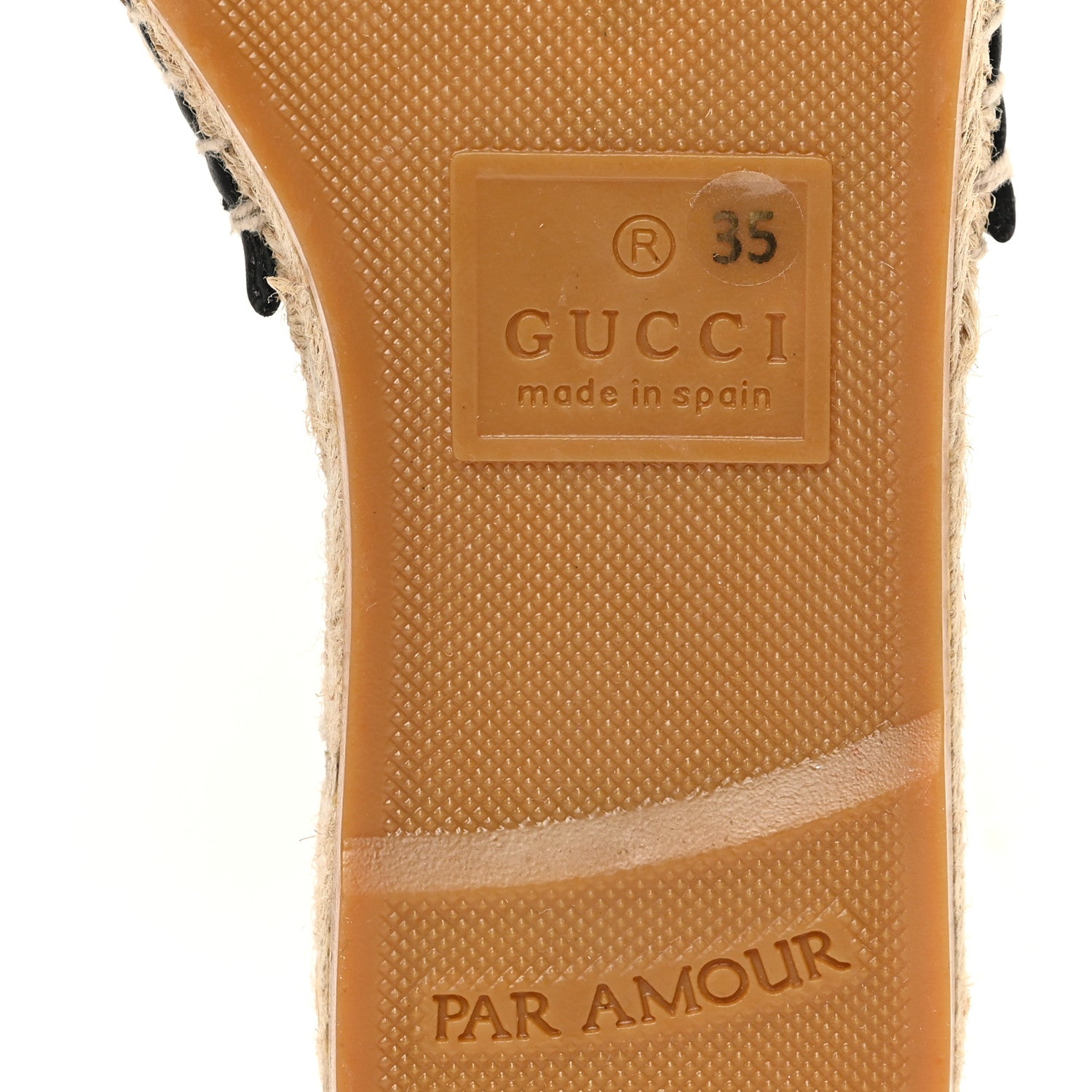 Gucci Monogram Matelasse GG Marmont Espadrille 20mm Slide Sandals 35 Beige Ebony Black 4 of 9