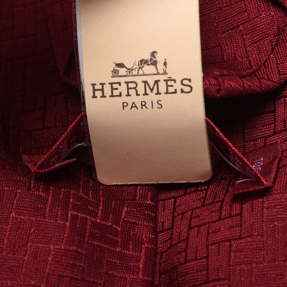 Hermes Mens Silk New Faconnee Neck Tie Rouge Cardinal 5 of 5