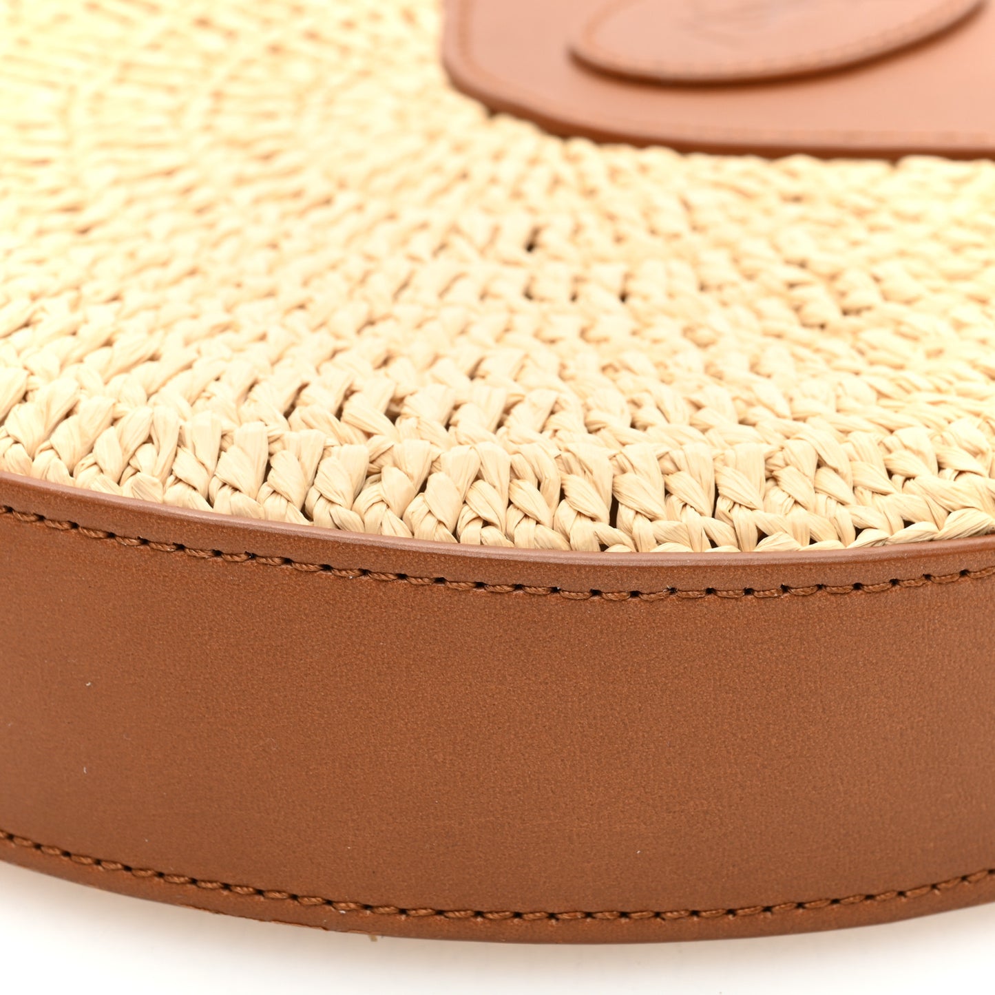 Raffia Round Camera Bag Beige Naturel