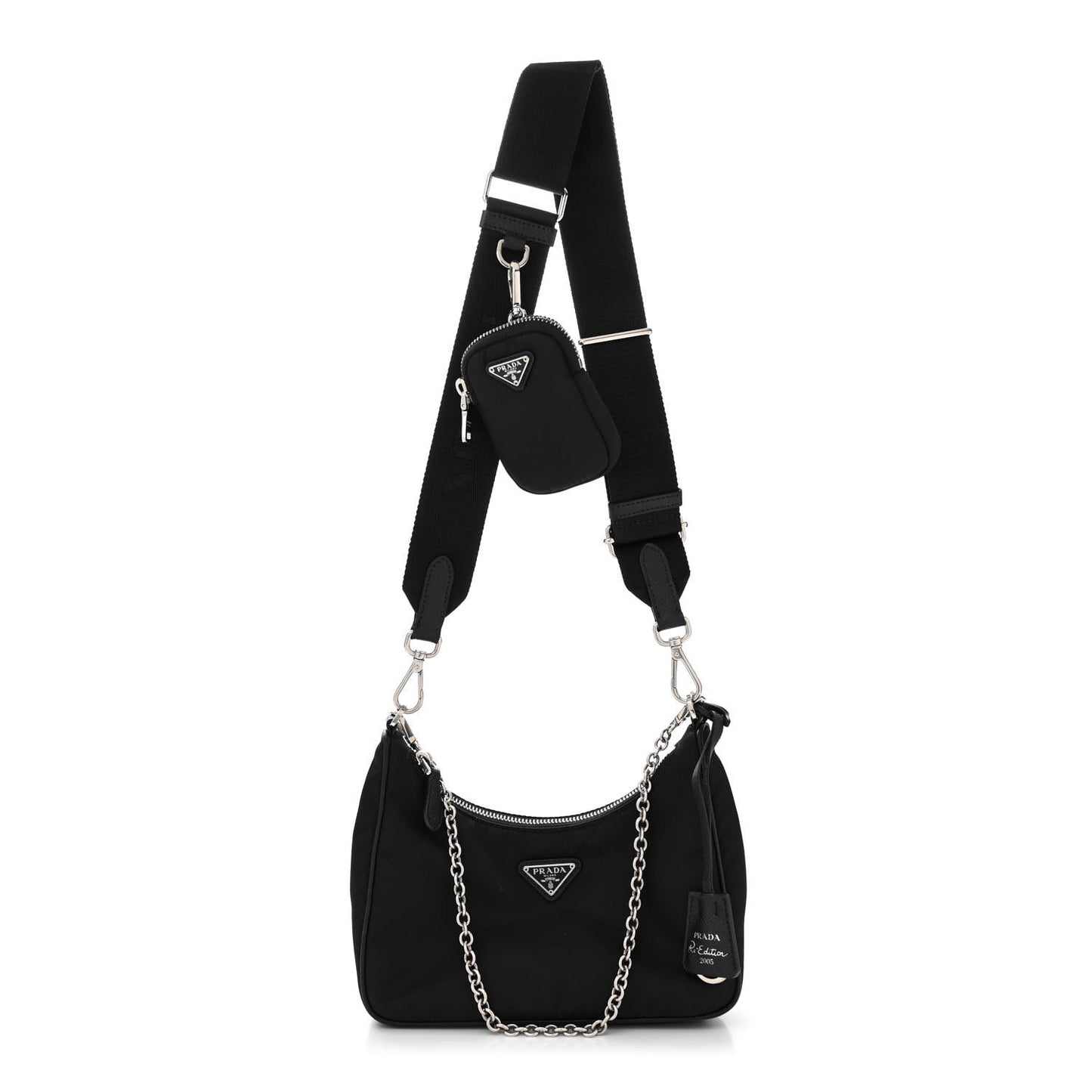 Re-Nylon Saffiano Re-Edition 2005 Shoulder Bag Black