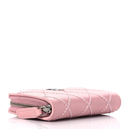 Chanel Lambskin Double Stitch Zip Coin Purse Pink 4 of 9