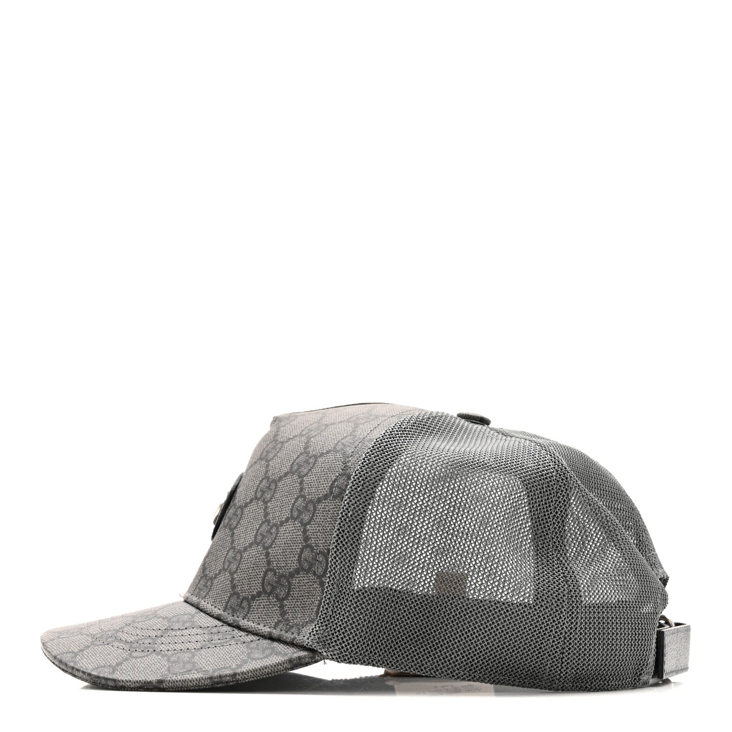 Gucci GG Supreme Monogram Baseball Hat XL Grey Black Graphite Grey 4 of 9