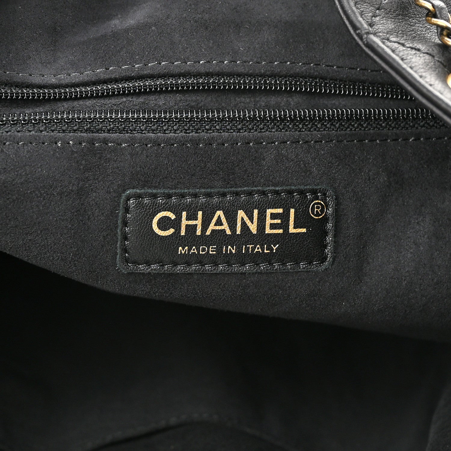 Chanel Calfskin Stitched Small Paris Rome Drawstring CC Bag Black 7 of 11
