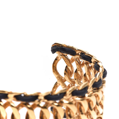 Chanel Lambskin Chain CC Cuff Black Gold 5 of 6