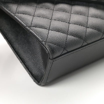 Saint Laurent Grain De Poudre Textured Mixed Matelasse Triquilt Medium Monogram Satchel Black 8 of 15