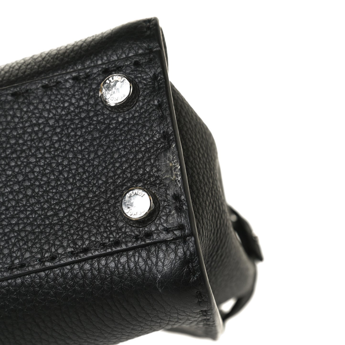 Cuoio Romano Selleria Bi-Color Mini Peekaboo Iconic Satchel Black Mou