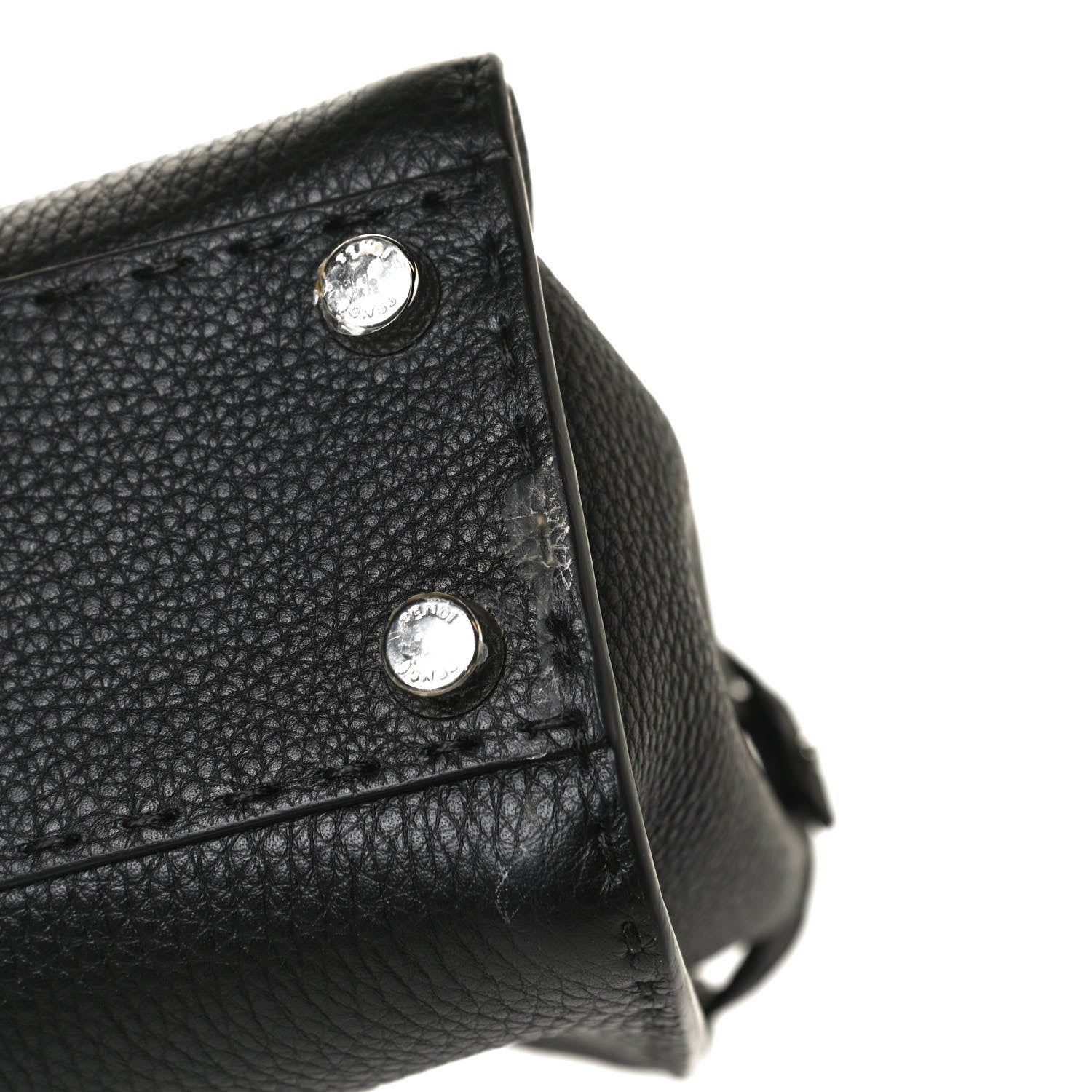 Fendi Cuoio Romano Selleria Bi-Color Mini Peekaboo Iconic Satchel Black Mou 11 of 15