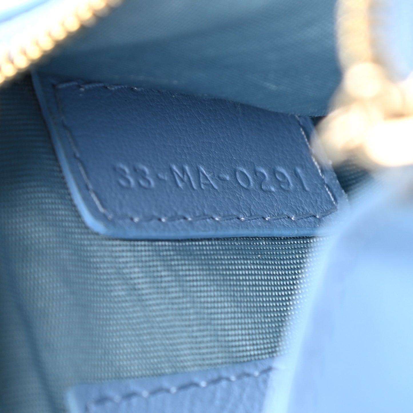 Patent Cannage Lady Dior Key Pouch Blue