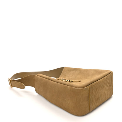 Saint Laurent Suede Lizard Embossed Small Le 5 A 7 Soft Hobo Dark Pistachio 4 of 11