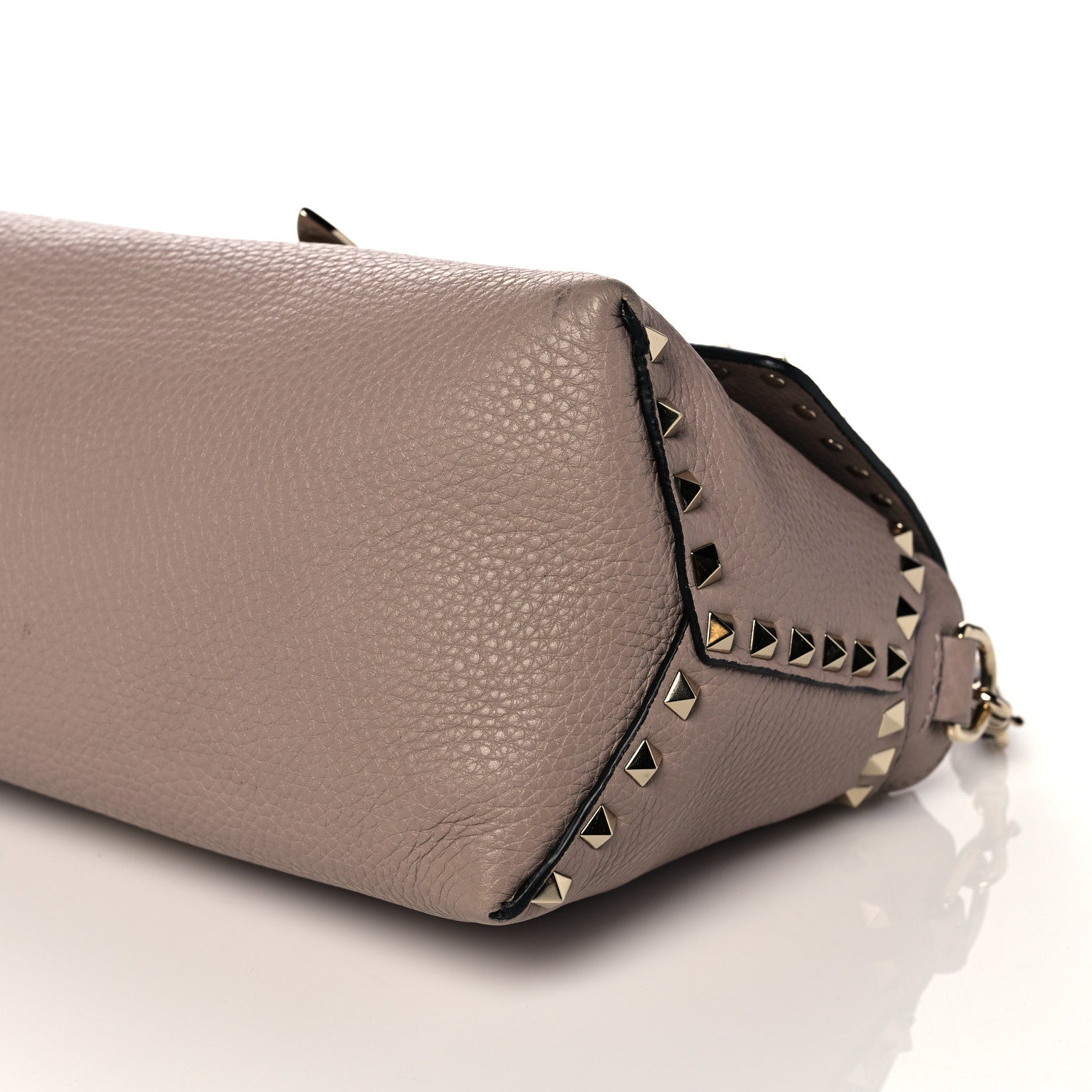 Valentino Garavani Pebbled Calfskin Rockstud Single Handle Flap Bag Poudre 8 of 12