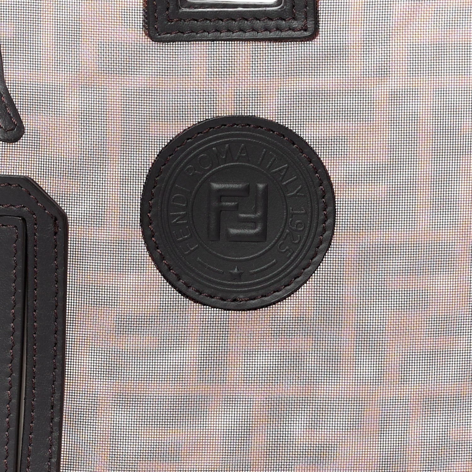 Fendi Mesh Vitello Century FF 1974 Mini Peekaboo Defender Cover Marrone Black Ebano 9 of 12