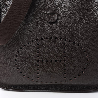 Hermes Taurillon Clemence Evelyne II PM Chocolate 10 of 10