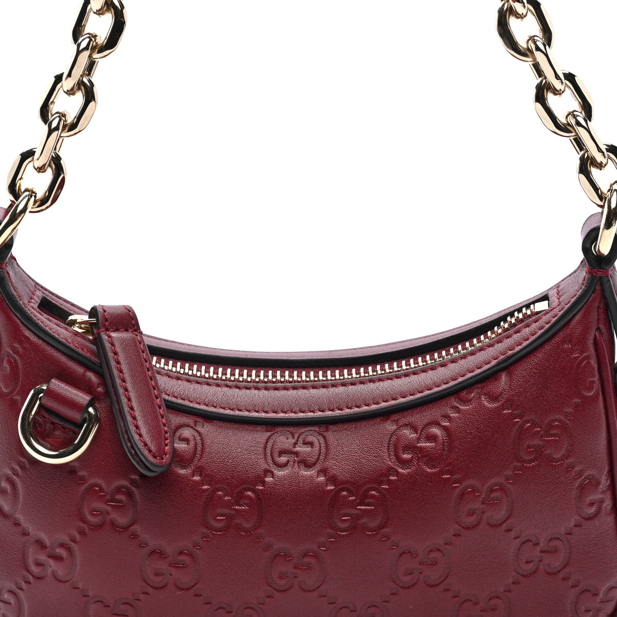 Gucci GG Calfskin Embossed Emblem Mini Shoulder Bag Rose Ancora 7 of 9