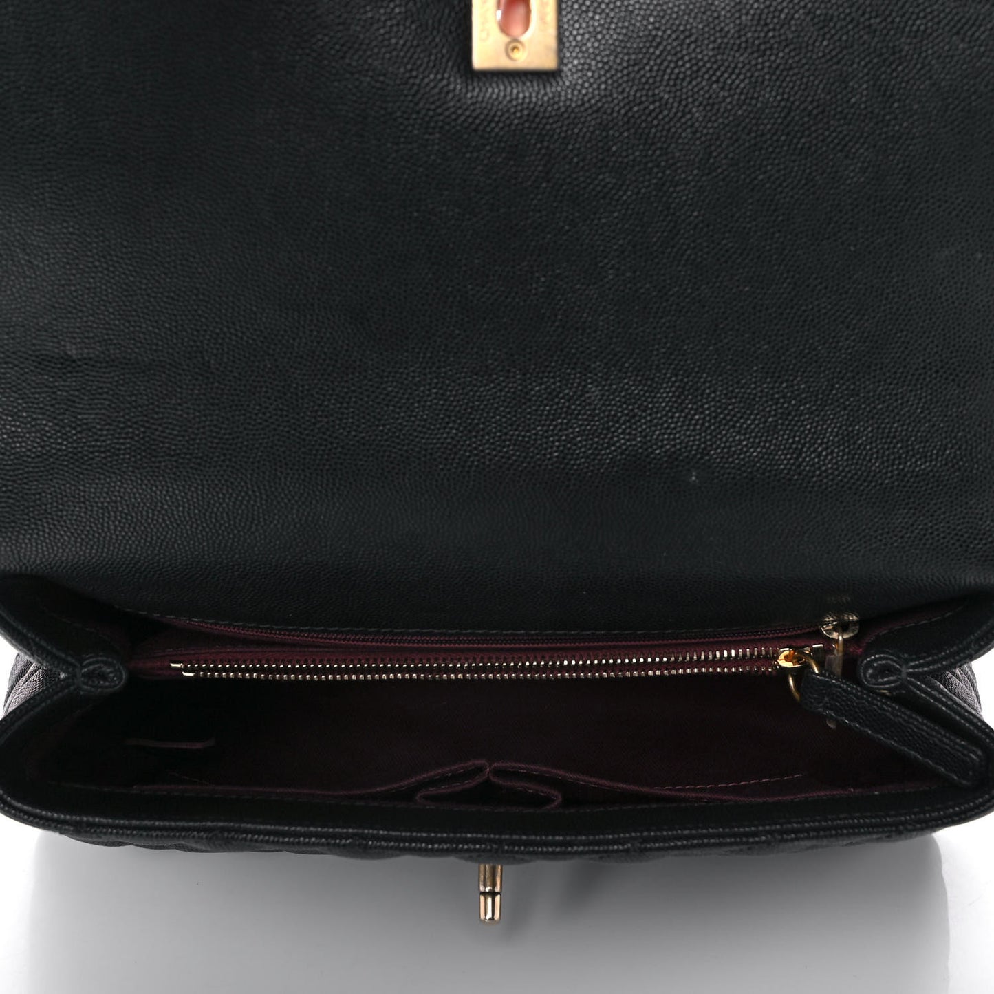 Caviar Quilted Small Coco Handle Flap Black