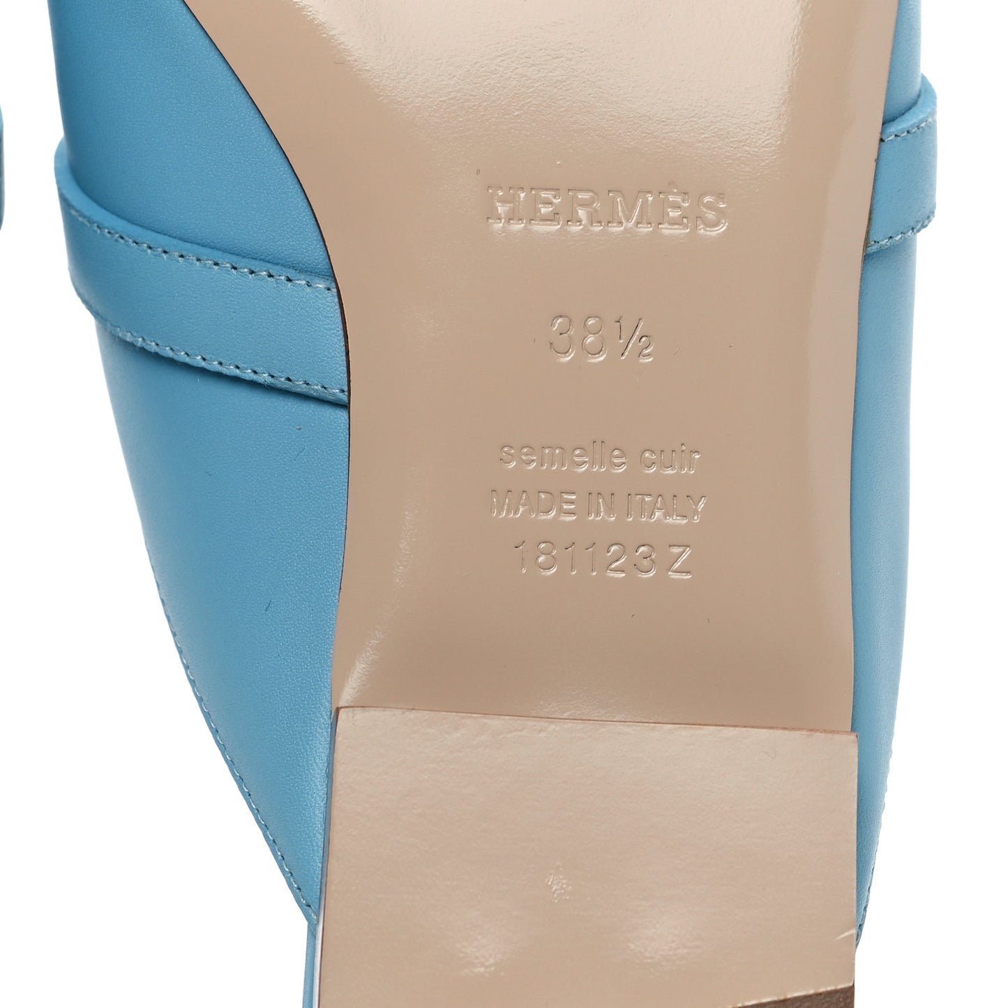 Calfskin Oz Mules 38.5 Ciel