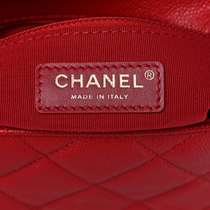 Chanel Shiny Caviar Quilted Small Chain Melody Flap Red 6 of 13