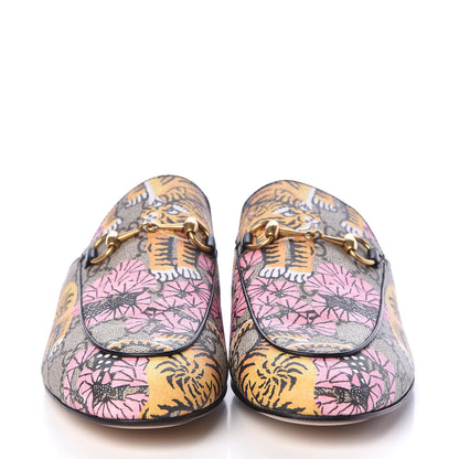 Gucci GG Supreme Monogram Bengal Womens Princetown Slippers 39.5 Beige Crop Pink 2 of 10
